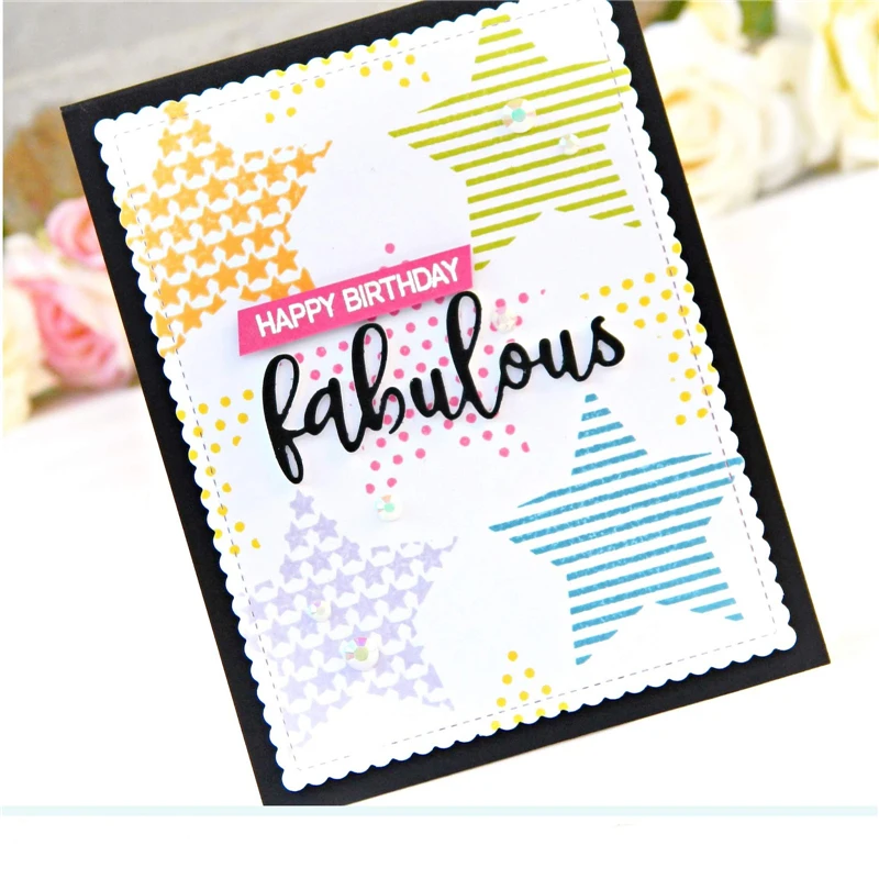 

YaMinSanNiO Fabulous Letters Words Metal Die Cutting Dies Stencil for DIY Scrapbooking Album Paper Card Decorative Craft Diecut