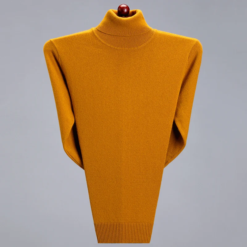 

Male Thick Casual Knitted Warm Cashmere Turtleneck New Style Fashion Pure Color Men's Sweaters Large Size S M L XL 2XL 3XL 4XL