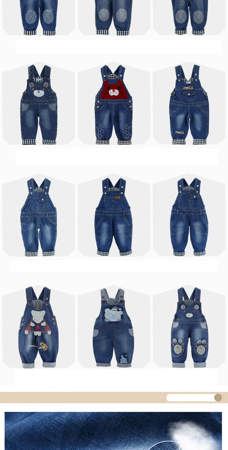 Infant Rompers baby pants denim overalls children spring braces Kids bebe pants boys girls trousers for toddler longs jeans (2)
