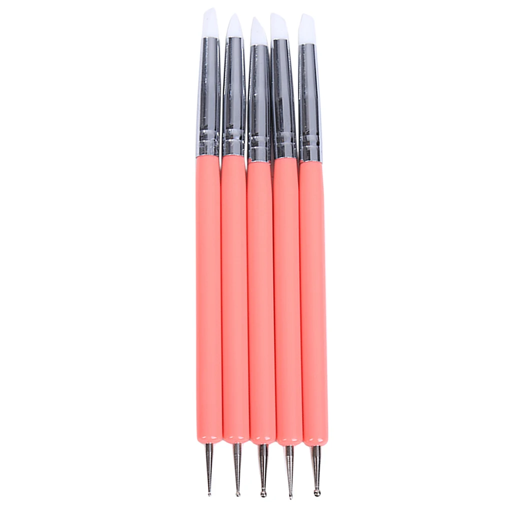 5 комплектов многоцветная силиконовая Дрель Ручка для ногтей глина для рисования Инструменты скульптора