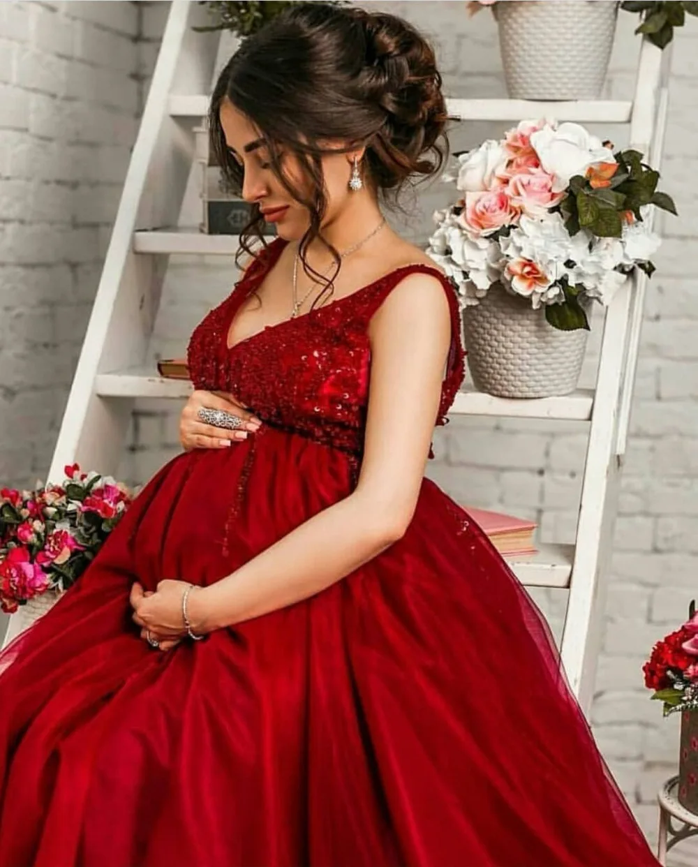 New-Arrival-Pregnant-Evening-dresses-V-Neck-muslim-evening-dress-2019-abendkleider-dubai-Evening-gown-robe (5)