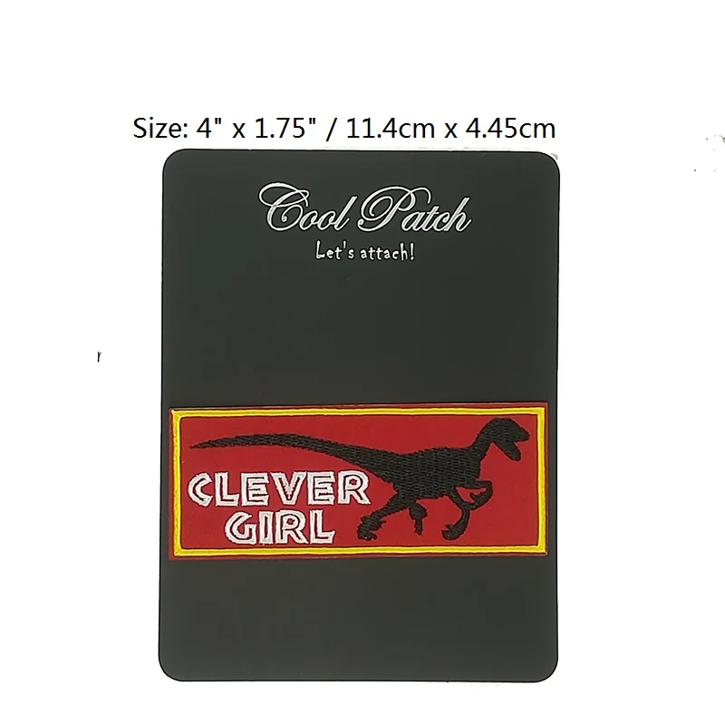 

4.5" JURASSIC PARK WORLD Clever Girl Film Movie TV Series Costume Embroidered Emblem sew on iron on patch Baseball Cap Badge