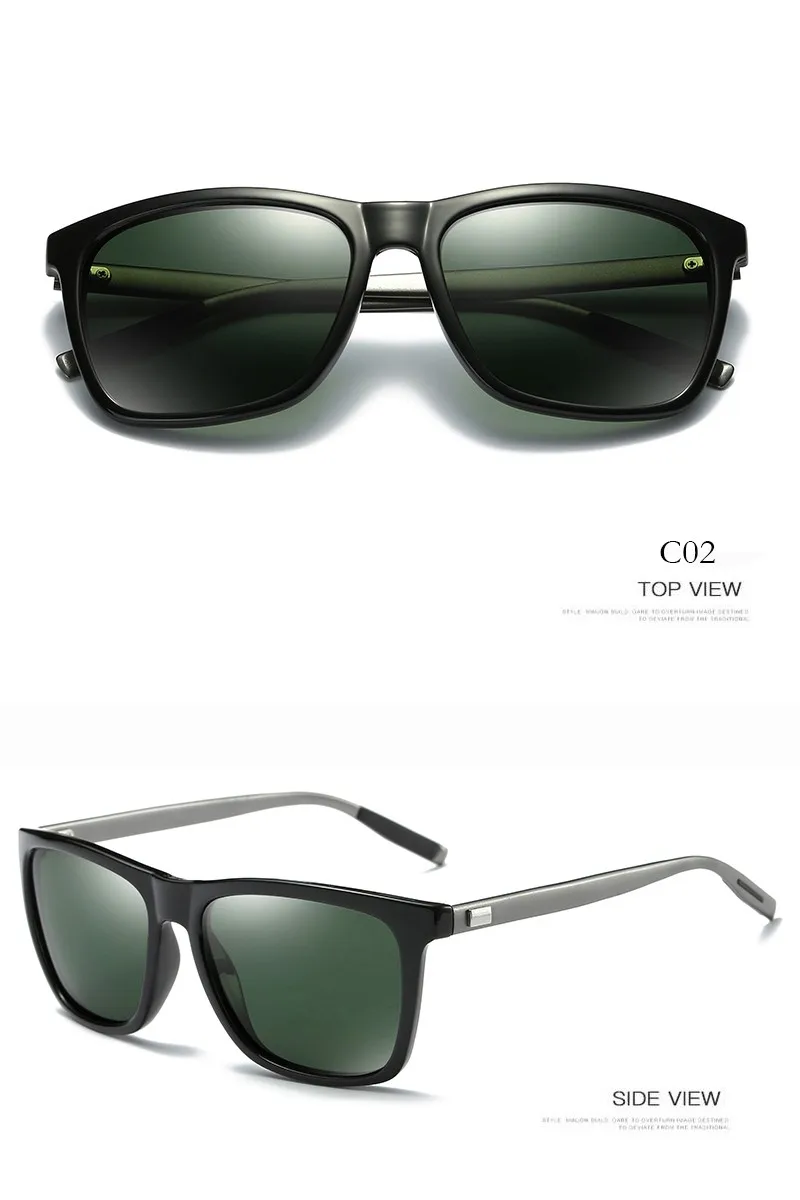 KEHU Классические поляризованные солнцезащитные очки, мужские квадратные брендовые Дизайнерские Мужские Винтажные Солнцезащитные очки, мужские очки для вождения H1815