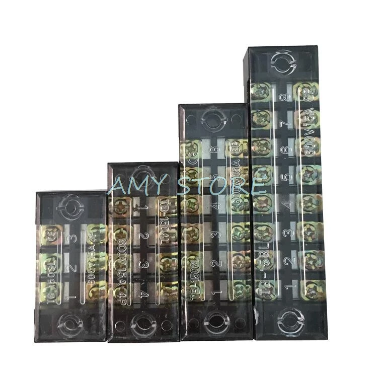

1Pc Double Dual Row Barrier Screw Terminal Block Strip Cable Wire Connector 600V 25A TB25 Series with Cover