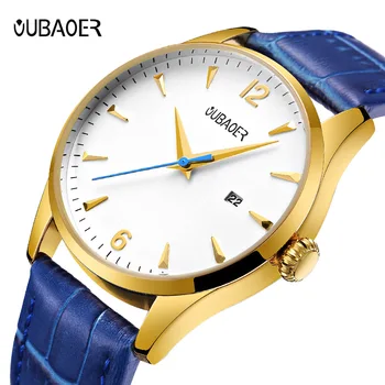 

Fashion watch Business waterproof sports students quartz watch simple Korean calendar watch leather strap