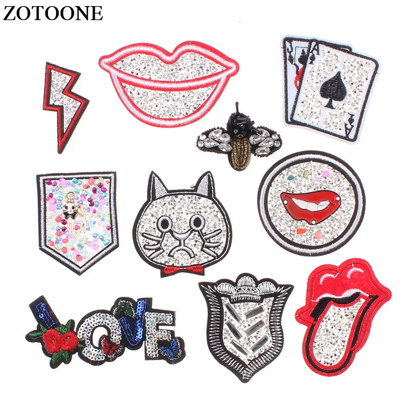 ZOTOONE/нашивка ручной работы со стразами и бусинами для одежды шитье бисером