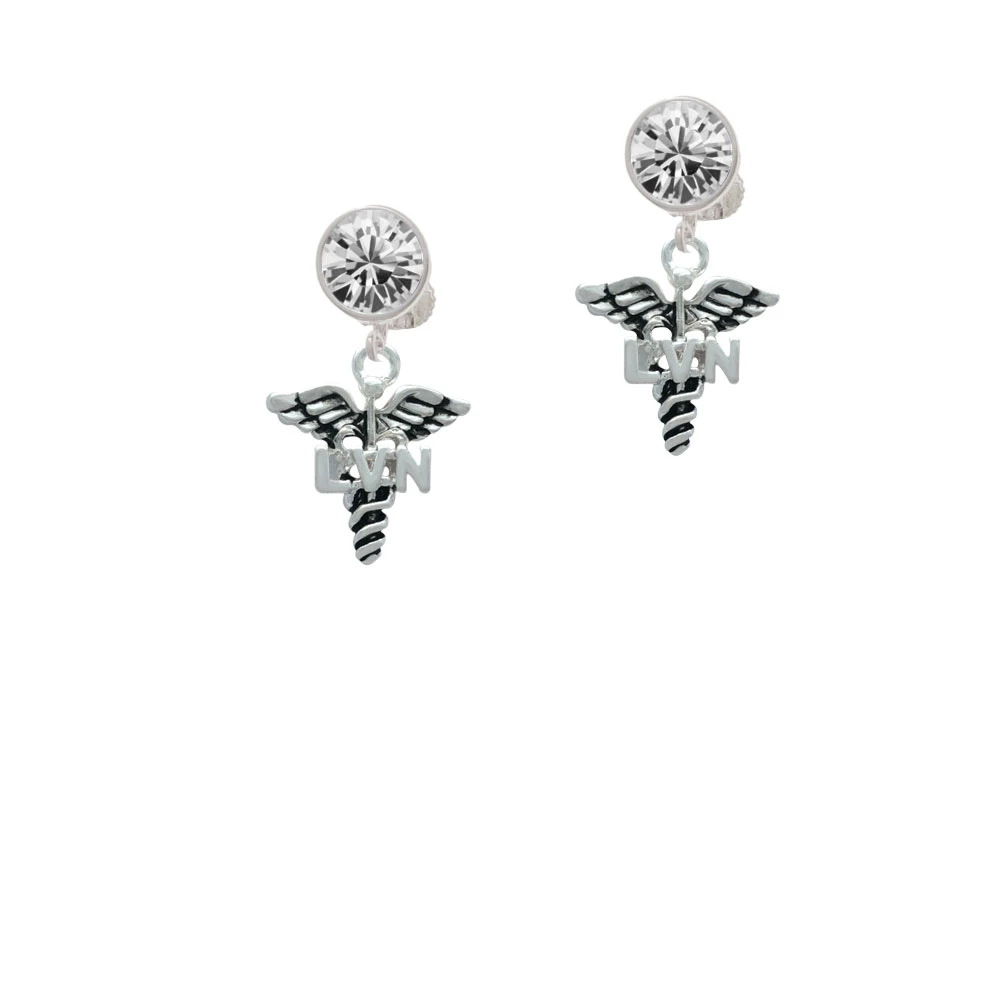 Caduceus - LVN Crystal Clip On Earrings (1)