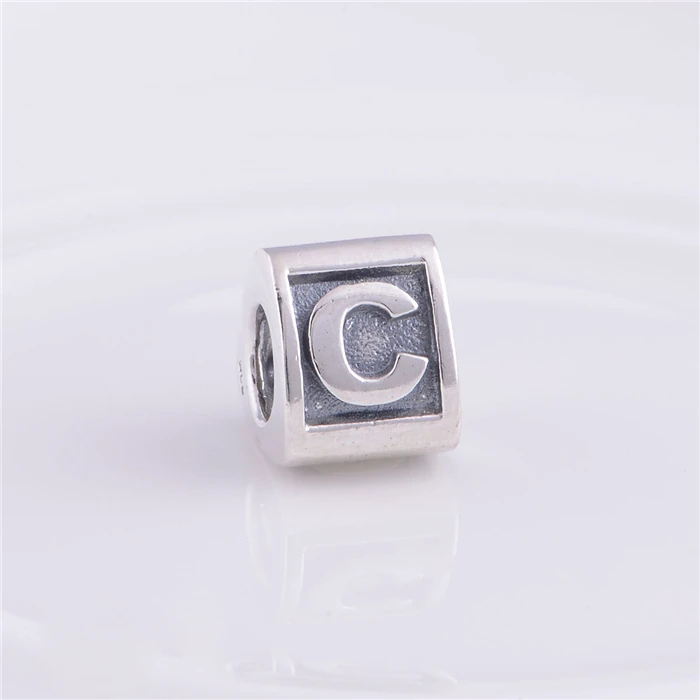 

Fits Pandora Bracelet DIY Beads Letter C Slide Spacer Charm Bead Authentic Original 925 Sterling Silver Charms DIY Jewelry