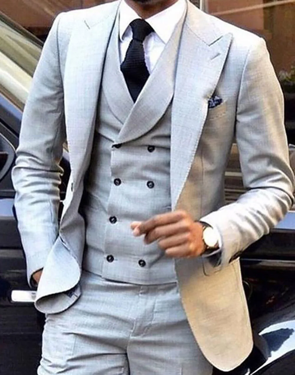 Мужской костюм из 3 предметов, бордовый двубортный жилет, деловой приталенный смокинг для свадьбы, блейзер + жилет + брюки 2019
