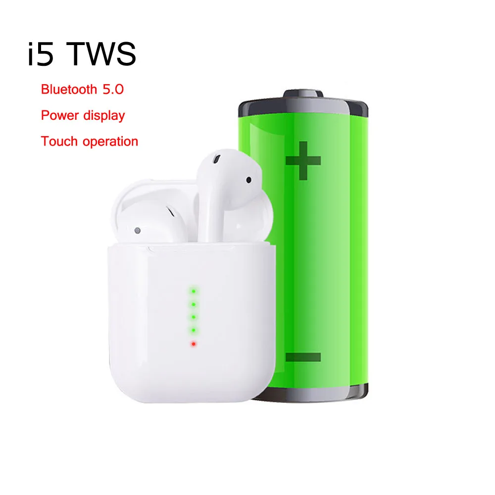 

i5 TWS Bluetooth 5.0 Wireless Earphone 1:1 Stereo Earbuds Touch Control Power Display Headset PK i17s i9s i10 i12 TWS Earphones