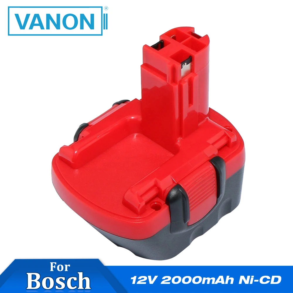 

VANON 12V 2000mAh Ni-CD Battery for Bosch BAT043 12V Drill GSR 12 VE-2,GSB 12 VE-2,PSB 12 VE-2, BAT045 BTA120 26073 35430