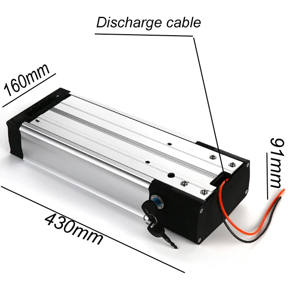 Задняя стойка ebike батарея 48 В в 20Ah литий-ионный аккумулятор 48 В в 750 Вт 1000 Вт алюминиевый корпус велосипедный аккумулятор с 2A зарядным