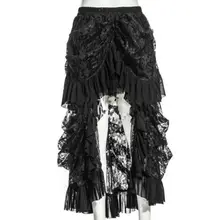 Черный многослойный кружевной длинный Викторианский Бурлеск костюмы Готический стимпанк Одежда юбка сексуальные юбки для женщин соответствующие корсет