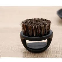 Щетка для бороды для укладки уход за чистыми щетинками матовое кольцо щетка для измельчения волос развертка Ретро масляная голова щетка с черной ручкой черный 1 шт