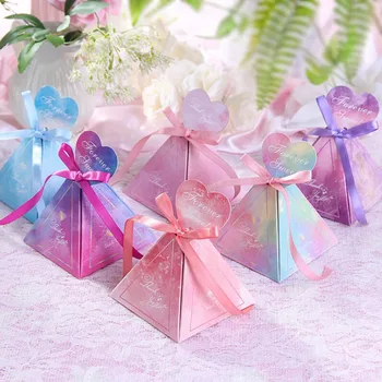 

Private Custom Wedding Favors Candy Box Wedding Decor Starry Sky Aurora Design Gift Box Event Party Supplies Chocolate Package