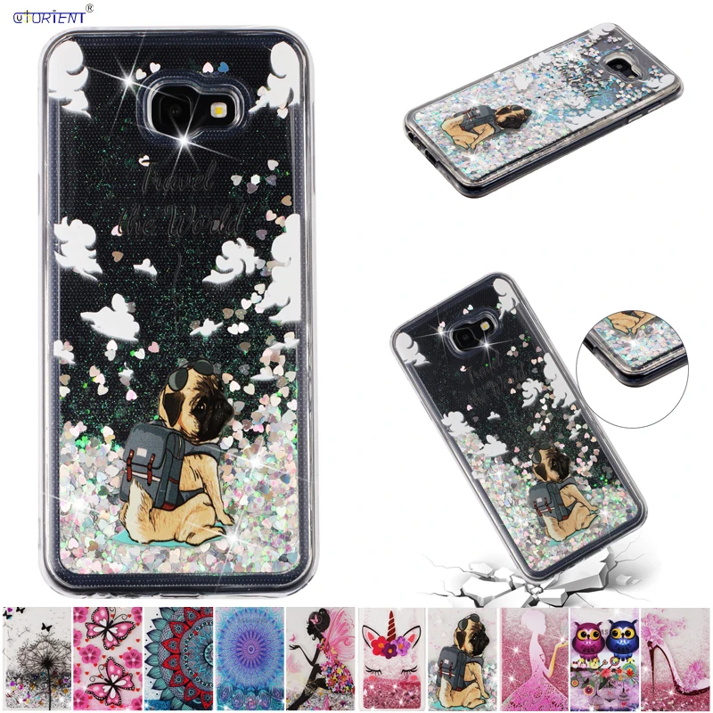 

For Samsung Galaxy J4+ J4 Plus Painted Cartoon Glitter Cover SM-J415FN/DS SM-J415F/DS Dynamic Liquid Quicksand Silicone TPU Case