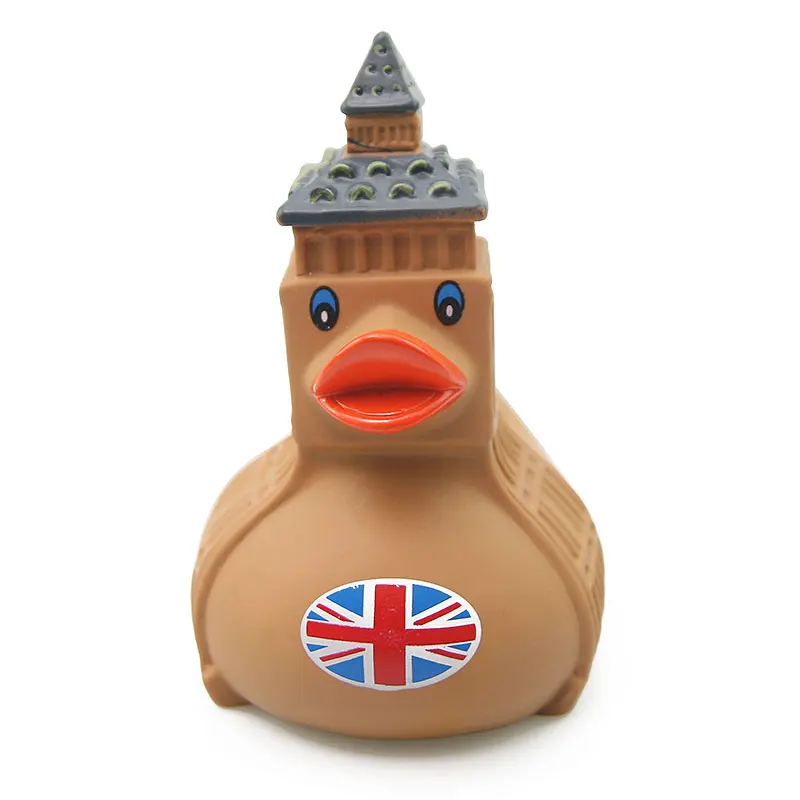 

11cm creative rubber environmentally friendly cute British Big Ben Elizabeth Duck baby gift cognition series toy duck