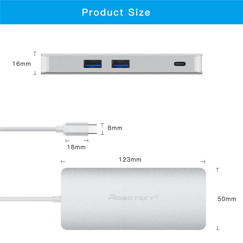 8 в 1 USB-C USB 3,1 type C концентратор с VGA 4K HDMI видео type C зарядный концентратор для Macbook HD TF SD кардридер 1000 м RJ45 Ethernet