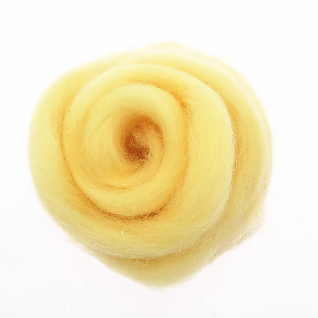 50/100 г/желтый цвет серии Шерстяное волокно цветок животное ватный войлок ручной работы спиннинг DIY материалы для рукоделия инструмент Войлок шерсть - Цвет: 74