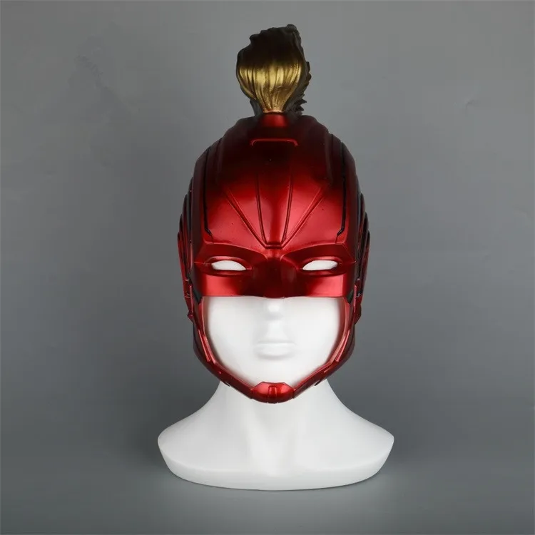 Red Шлем капитана Марвел, косплей, косплей, ПВХ, красный, зеленый, маска, костюм на Хэллоуин, необычные, вечерние, реквизит, подарки для фанатов - Цвет: Red