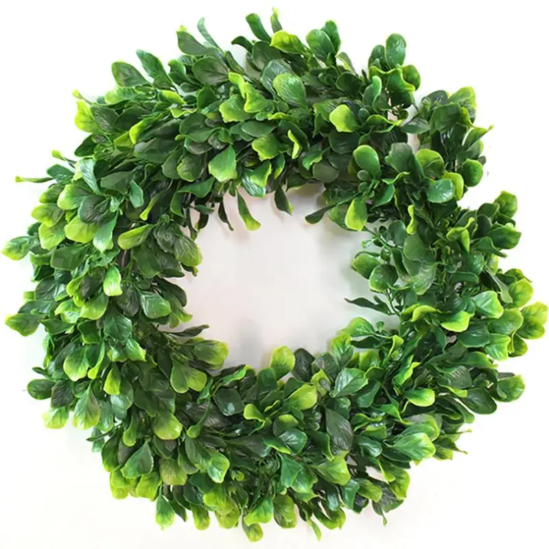 Jasmine grass ring 42 см Искусственный венок из зеленых листьев, деревянная гирлянда для улицы, зеленая Гирлянда для передней двери, стены, окна, вечерние, лавандовые, Anadem - Цвет: Jasmine grass ring