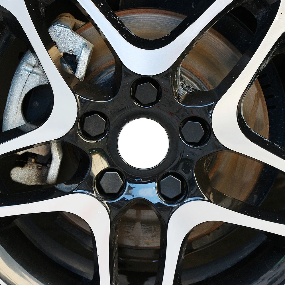 Set 20 19mm Black Car Caps Bolts Covers Wheel Nuts For Nissan Juke Micra