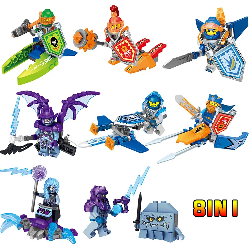 

2018 Building Blocks Compatible With LegoINGLYS NEXO KNIGHTS Technic Clay Aaron Lance Bricks DIY Enlighten Gift Toys For Kids