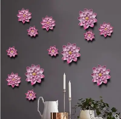 

3D wall decorations, creative lotus, three-dimensional wall stickers flower crafts