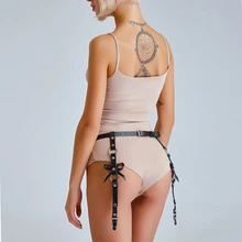 Сексуальные подвязки для женщин эротические аксессуары кожаные ремни белье Atraps с бантом подтяжки БДСМ Связывание пояс