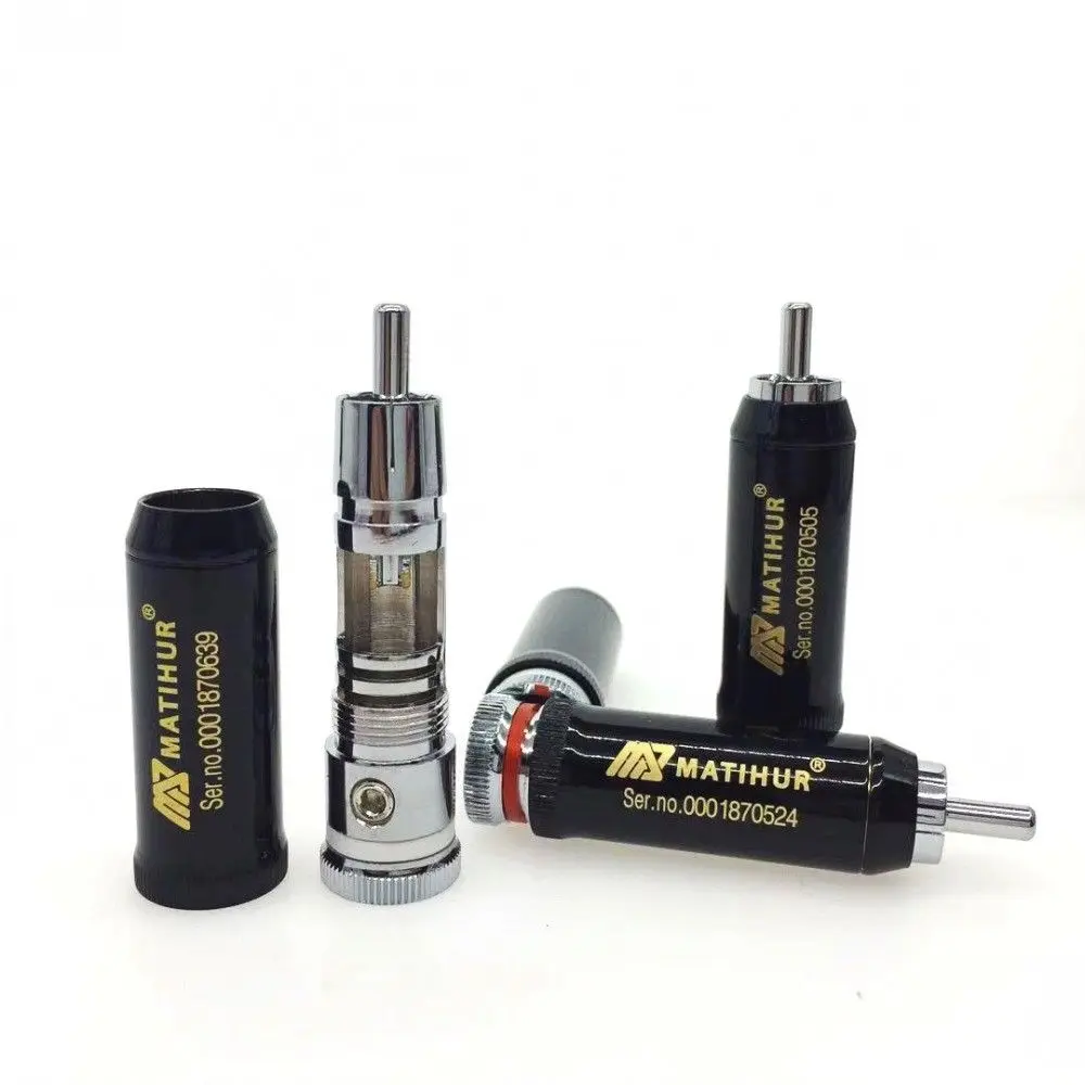 Hi-end Matihur silver RCA plug lock Soldering Audio/Video plugs connectors 4pc