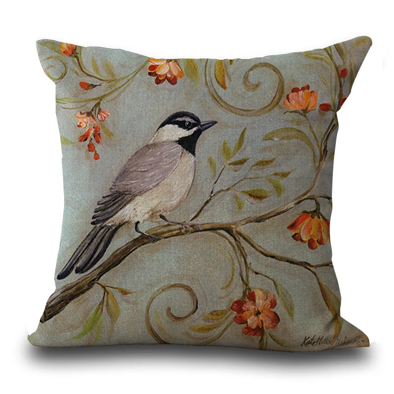 Декоративная Подушка Чехол Винтаж птица наволочка с цветочными узорами чехол 17 5