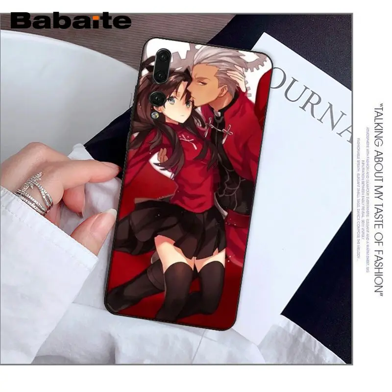 Умный чехол Yinuoda Fate Stay Night Rin Tohsaka & Archer черный мягкий для телефона Huawei P20 Por P10 Plus P9 Mate