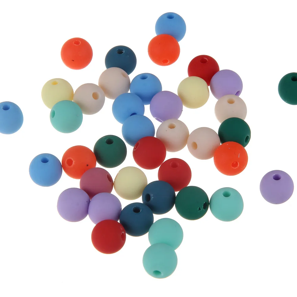 200pcs/bag 8mm Acrylic Frosted Beads Loose For Jewelry Findings Making