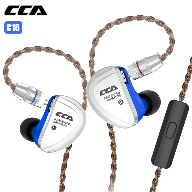 CCA C16 в ухо наушники с микрофоном 3 5 мм HIFI арматурные Проводные гибридные