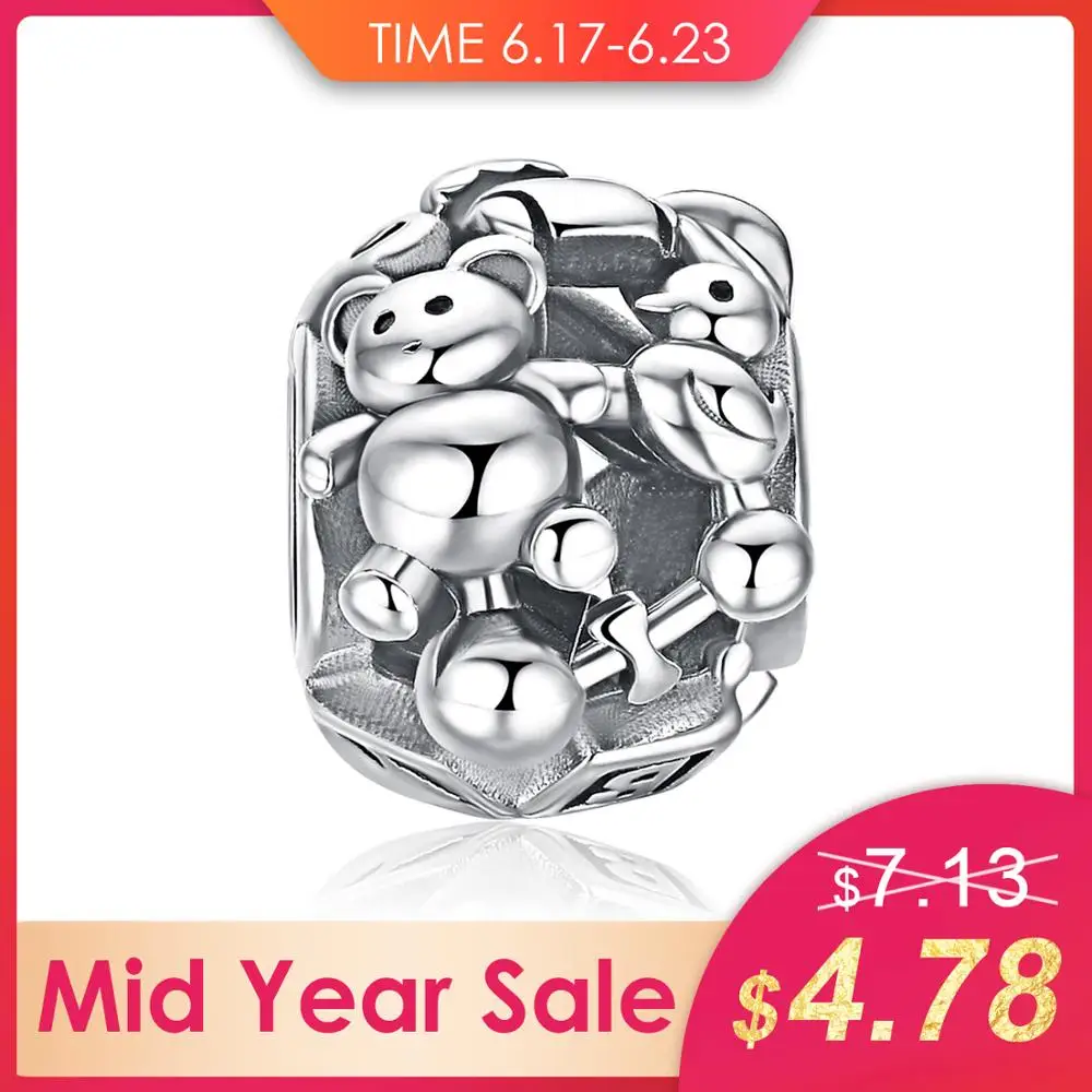 

JewelryPalace 925 Sterling Silver Doll Bear Charm Beads Fit Bracelets For Your Lover Beautiful Gift For Best Friends Hot Selling