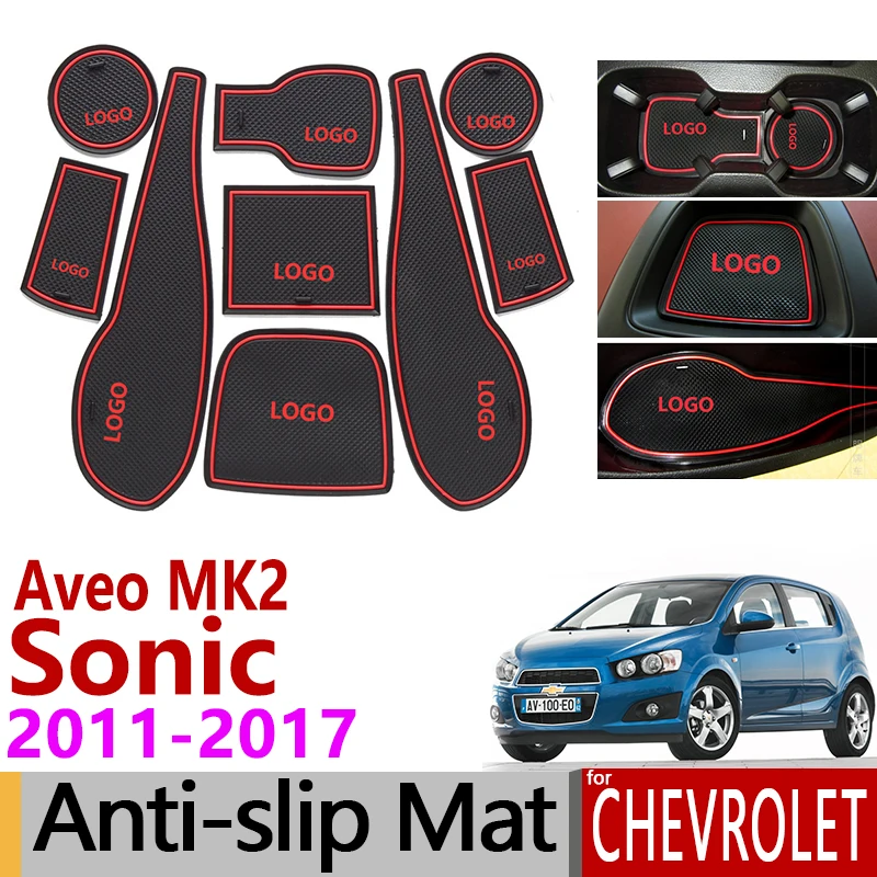 Противоскользящие ворота Слот коврик резиновая подставка для Chevrolet Aveo Sonic 2011 2012 2013 Chevy T300 MK2 аксессуары