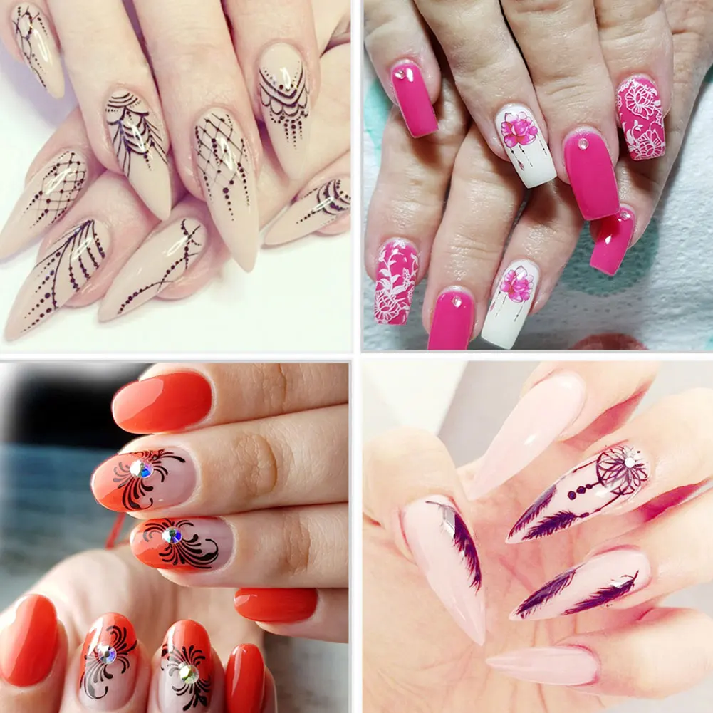 

40 Pcs Nail Art DIY Water Transfer Sticker Flower Decals Manicure Decor Tips 669