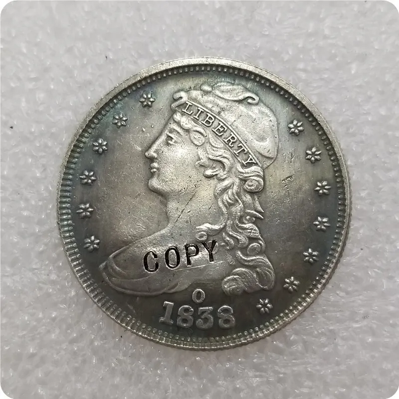 Копия реплики США 1836-1839 CAPPED монета пол доллара имитация монеты - Цвет: 1838-O