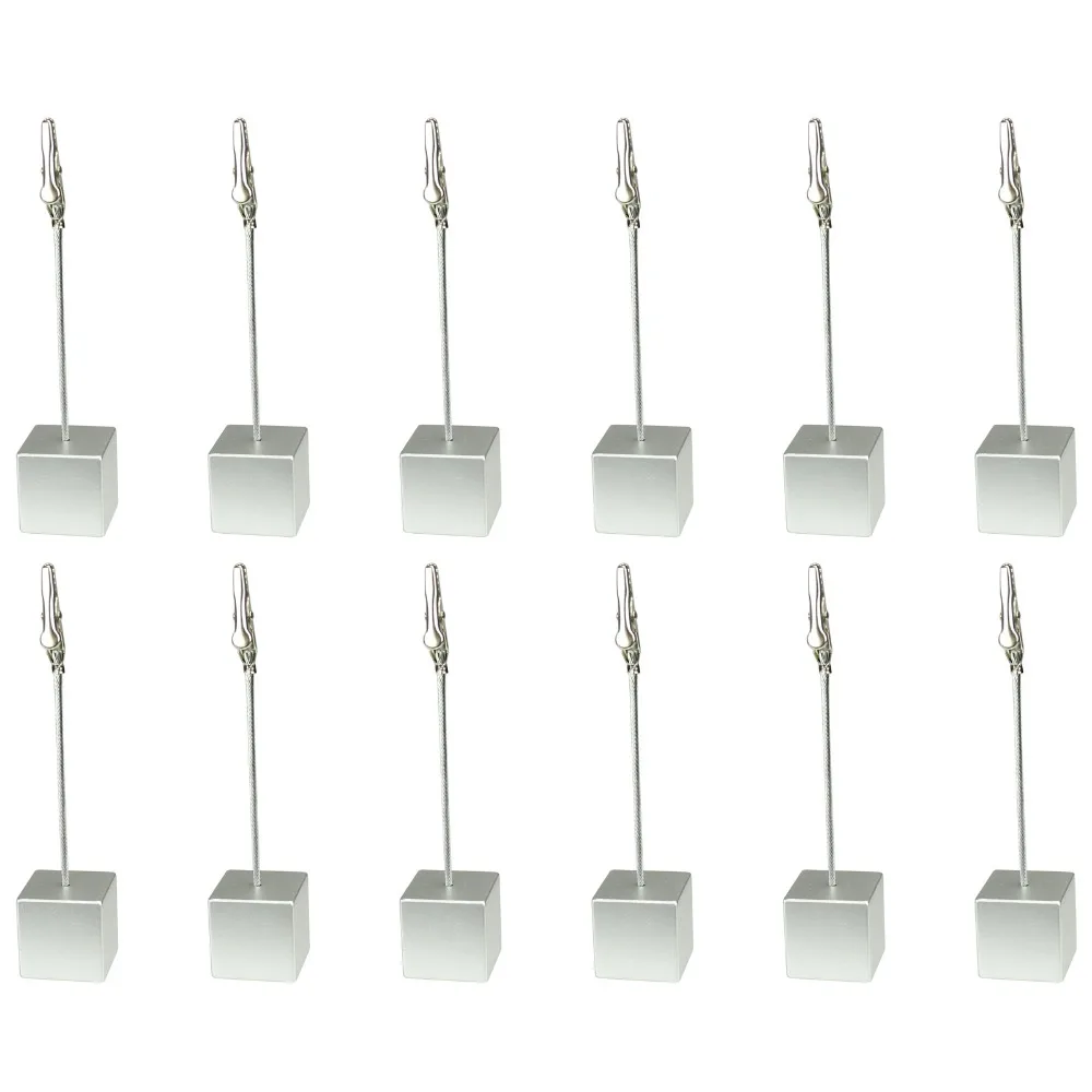 wholesale lot 12pcs silver resin cube wire picure&memo clip holder/card