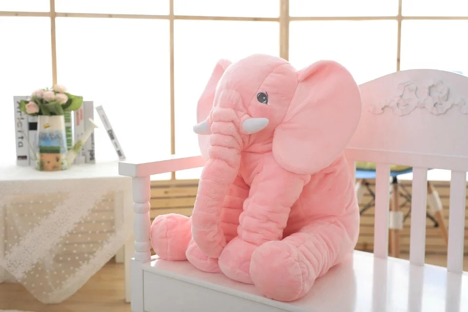 Прямая, 60 см, мягкая детская подушка для сна с изображением слона, игрушки для украшения комнаты, плюшевые игрушки для детей - Цвет: pink