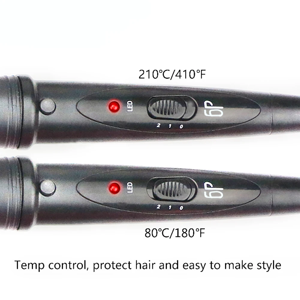

With Glove Portable Practical Electric Interchangeable Ceramic 360 Degree Rotation Hair With Glove Curling Iron Set Hairdressing