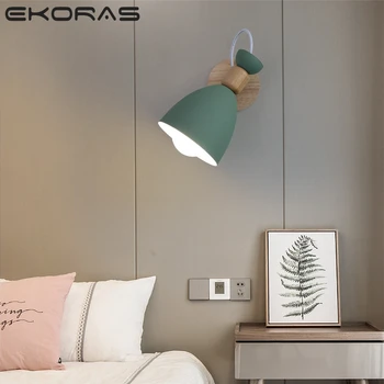 

LED Wall Light Wood Wall Lamp Bed Bedside Light Night Modern Creative LED Wall Light for Bedroom bedside Restaurant Coffee Bar