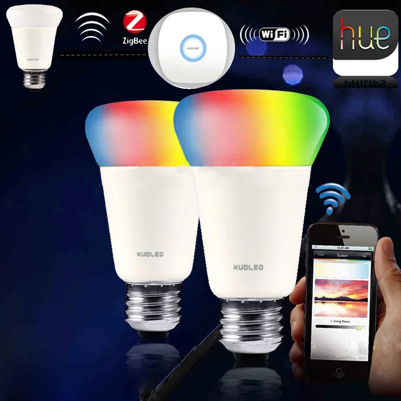

3pcs Wireless Zigbee Link Light Smart Bulb 9W RGBw LED lamp Color Changing Compatible Hue APP Remote Control Intelligent Bulb