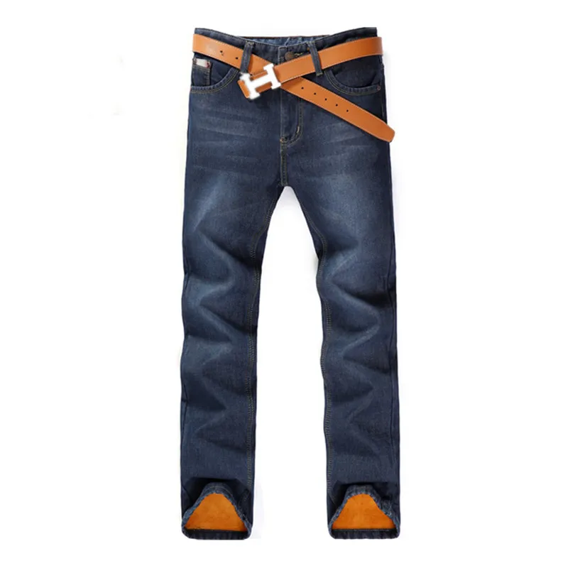 2016 new arrival jeans men s straight cotton elasticity men s warm jeans high quality Comfortable