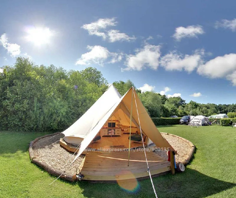 Диаметр м 3 водостойкий хлопок круглая холщовая палатка открытый Sibley Glamping