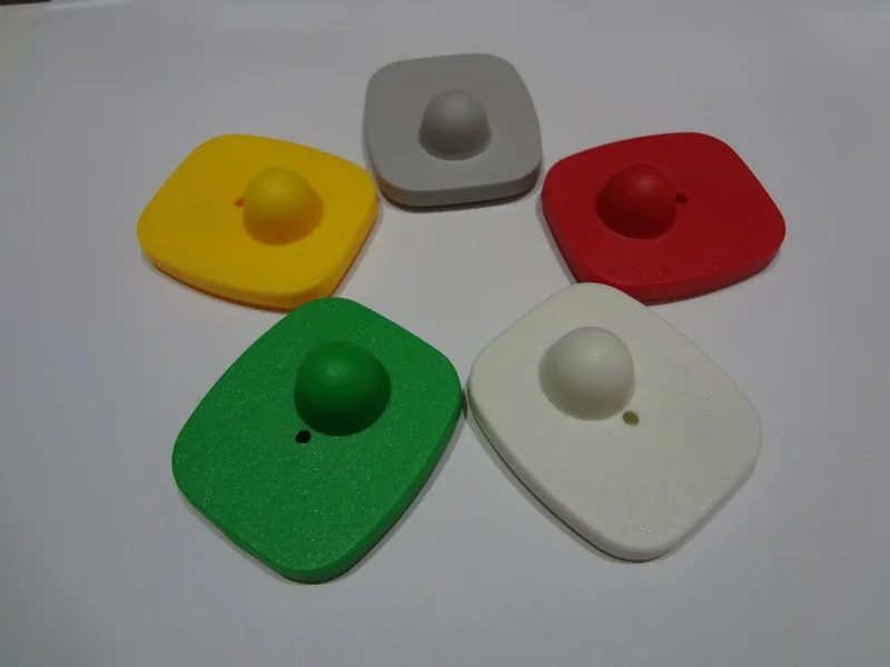 

colorful eas system RF 8.2mhz square hard tag security label buckle with 16mm needdle for garment clothes