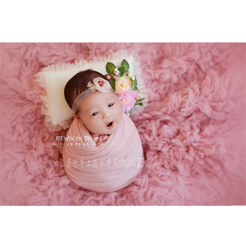 Newborn Photography Accessories Backdrop Flower Pillow Decoration Auxiliary Props Studio Baby Posing Props for Girls Photo Shoot