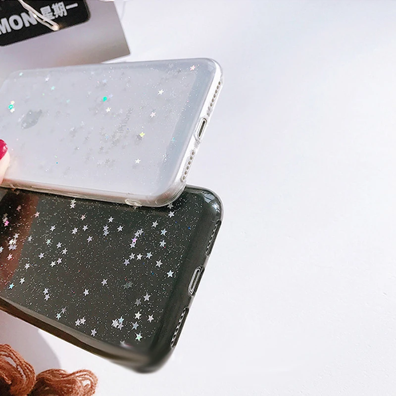 Цветные блестящие чехлы для телефонов с сердечками iphone XS Max X XR 6 6S 7 8 Plus мягкий