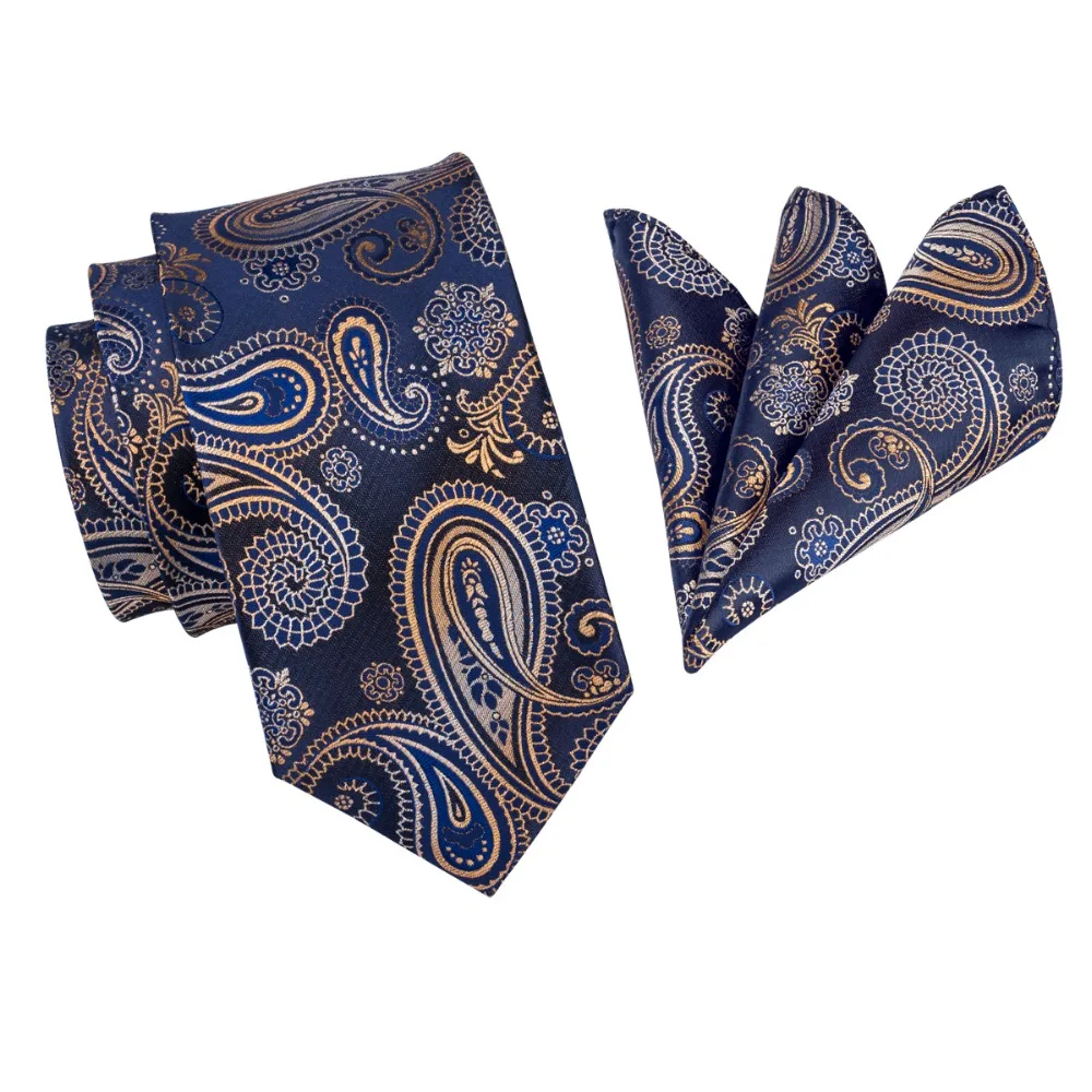 Роскошный голубой шелковый галстук с узором пейсли, галстуки для мужчин, 160 см, длина 9 см, широкий большой галстук, запонки, карманный квадратный набор, мужские галстуки, GP-010