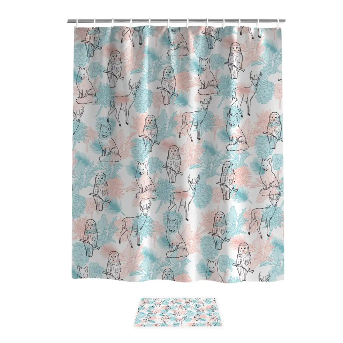 Nordic Wind Fresh Flowers Owls Foxes Deer Shower Curtain Bath Sets With Rugs 2 Piece Bathroom Set Bathroom Decor Set Waterproof Shower Curtains Aliexpress